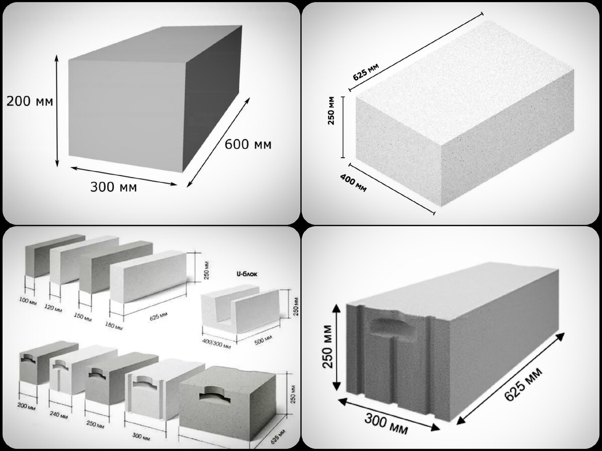 Размеры газобетонных блоков