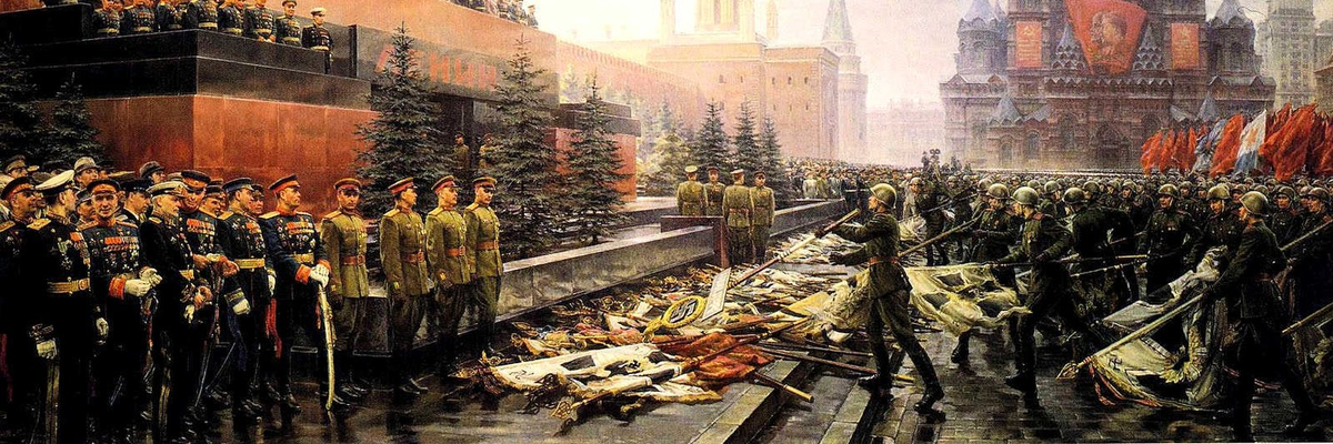 Картина Хмелько Триумф победившей Родины. Мавзолей Ленина парад Победы 1945.