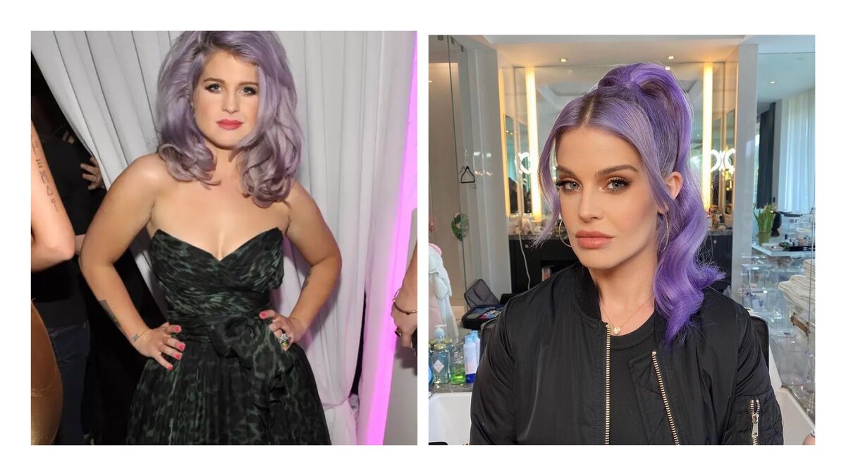 Келли Осборн. Слева то, как она выглядела раньше, справа - новое фото. Фотографии из открытого доступа. Коллаж автора