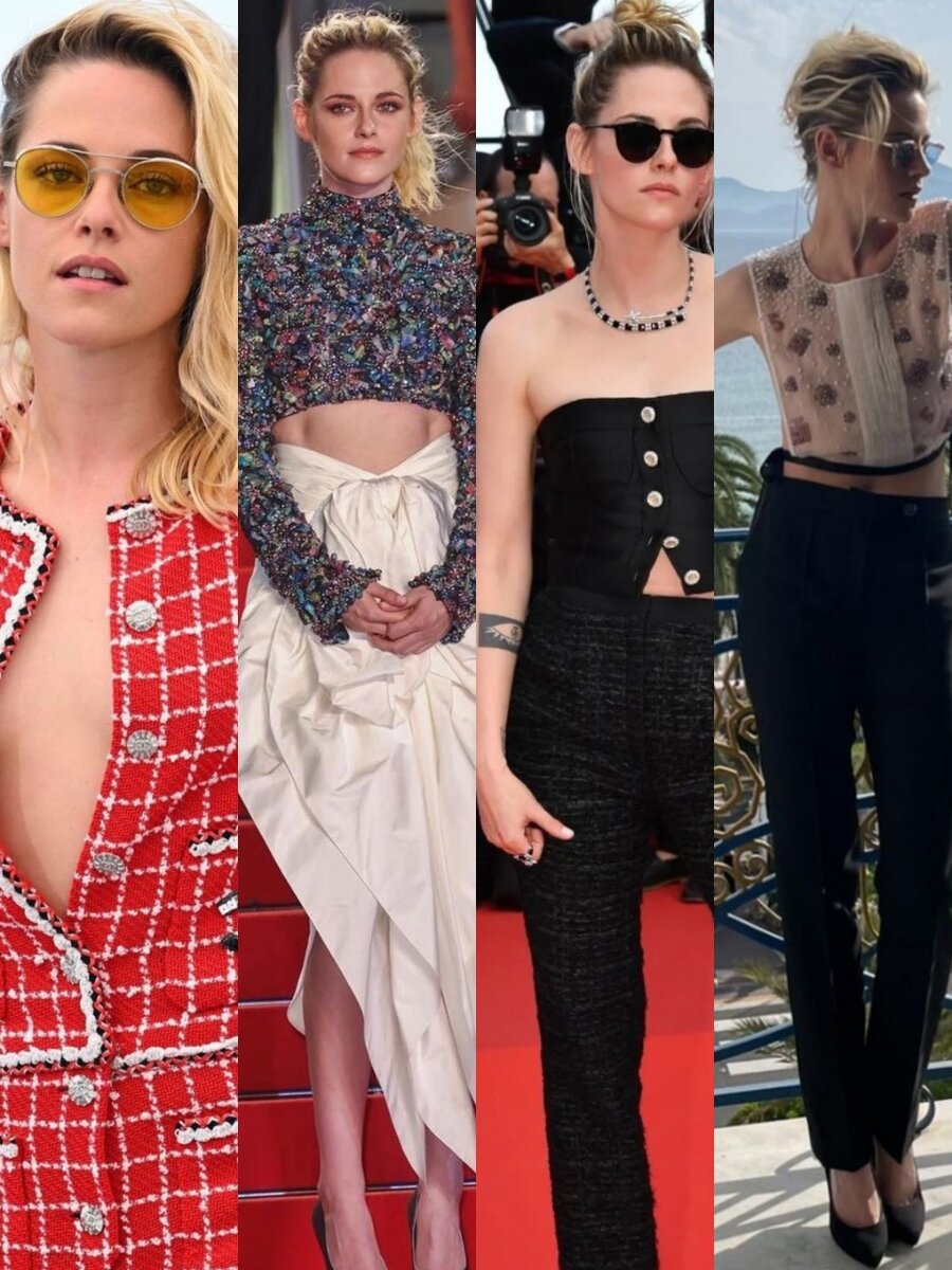 Кристен Стюарт по-моему вообще ни о чём не парилась. Наверное на втором фото топ и юбка смотрятся по отдельности хорошо, но вместе как винегрет.