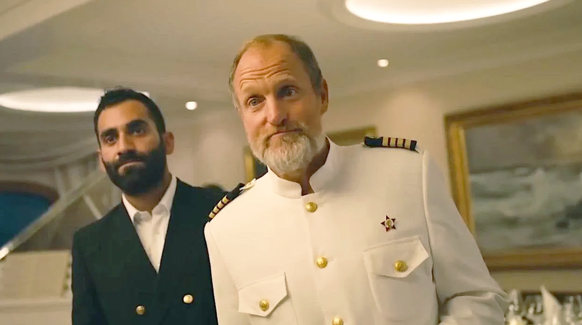 Кадр из фильма Triangle of Sadness. Режиссер: Рубен Эстлунд. Оператор: Фредерик Вензел. Производство: 30West, ARTE, arte France Cinéma, BBC Films, BFI, Bord Cadre Films, Canal+ [fr], Ciné, Coproduction Office, Creative Europe Media, Danmarks Radio (DR), Det Danske Filminstitut, Essential Filmproduktion GmbH, Eurimages, Film i Väst, Heretic, Imperative Entertainment, Medienboard Berlin-Brandenburg, MOIN - Film Fund Hamburg Schleswig-Holstein, Nordisk Film- & TV-Fond, Piano, Plattform Produktion, Sovereign Films (II), Svenska Filminstitutet (SFI), Sveriges Television (SVT), TRT, ZDF/Arte. Показ в России: A-One Films