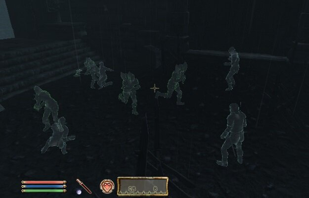 Бой призраков во дворе крепости