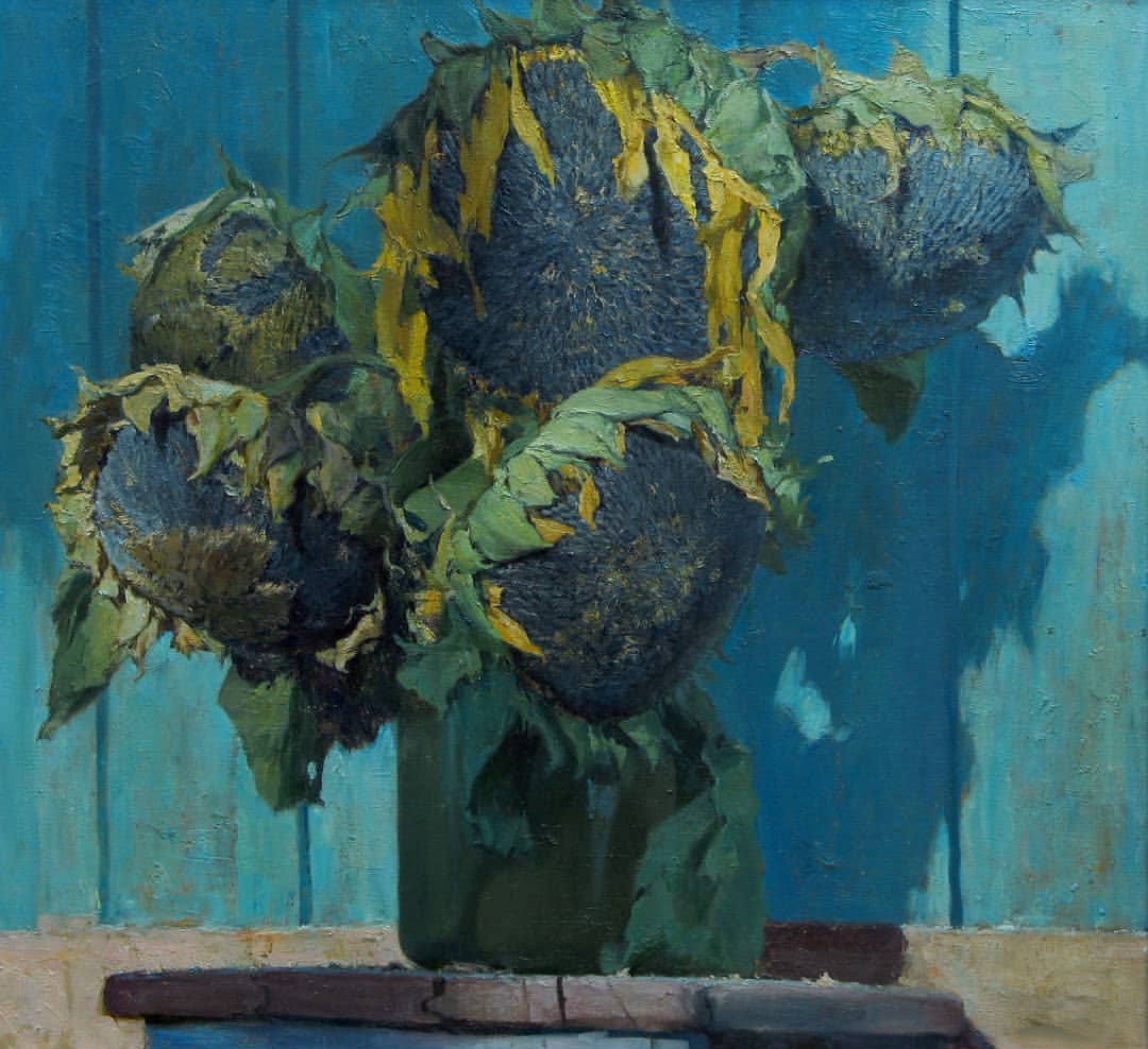 Фотография картины В. Кириллова "Подсолнухи в банке" (из открытых источников)