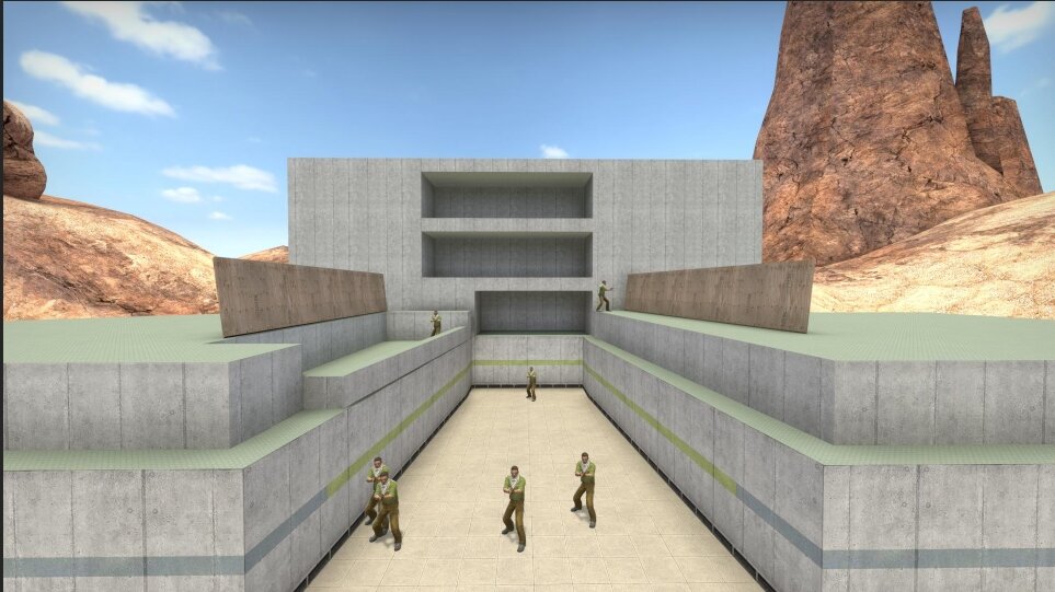 Здесь у нас есть единственная текстурированная версия карты Bot Aim V5D в этом списке. Хорош для расслабления глаз и разминки перед игрой. На этой карте также есть все лакомства, которые идут вместе с другими версиями с более высоким рейтингом, такие как бесконечные боеприпасы, установка ботов с ответным огнем и размещение препятствий.