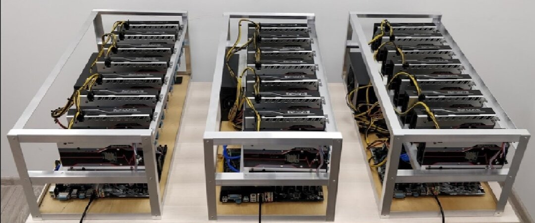 3 Рига из 8 видеокарт Amd rx 580 8 gb