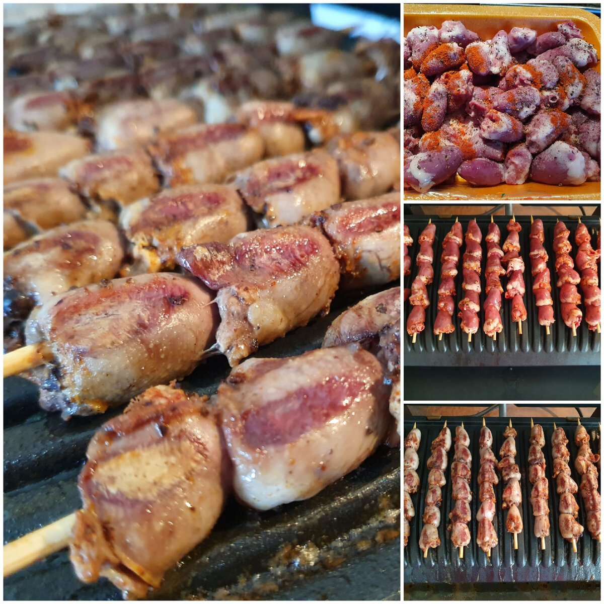 Куриные сердечки на гриле