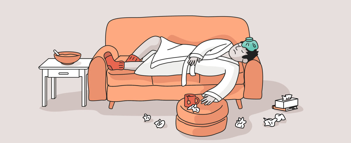 He's feeling sick. Источник: www.getmaple.ca