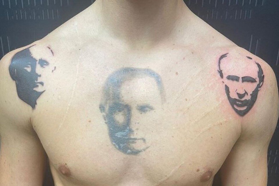     Это уже третий портрет ВВП на теле Полунина.  Личная страница героя публикации в соцсети