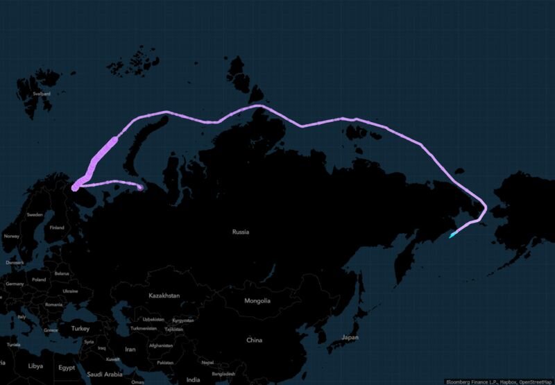 Плавание теплохода «Василий Динков» по ​​Северному морскому пути в ноябре 2022 г.