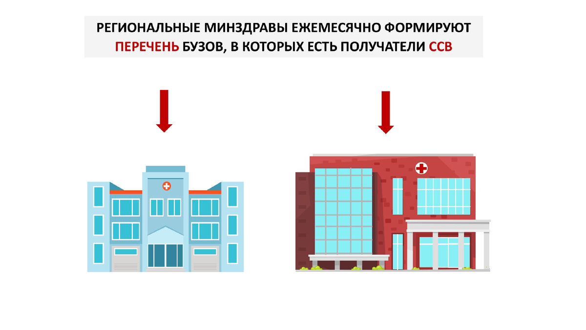 Региональные минздравы ежемесячно до 20 числа формируют перечень БУЗов, в которых есть получатели ССВ. Рисунок Панова А.В.