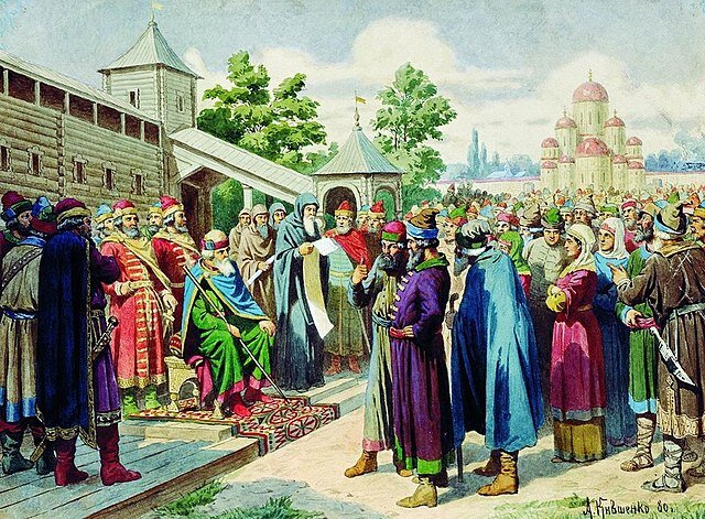 Картина "Чтение народу Русской Правды в присутствии великого князя Ярослава" кисти Алексея Кившенко (изображение из открытых источников)