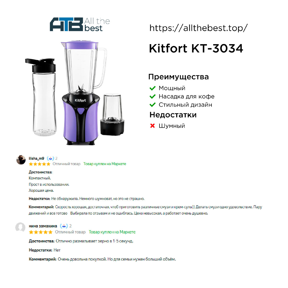 Блендер Kitfort KT-3034 