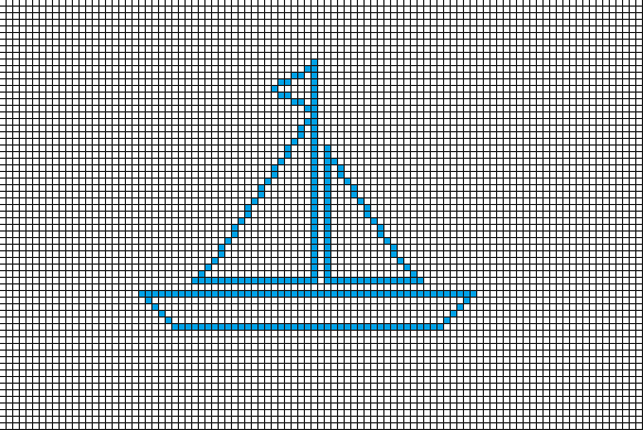 Схема для филейного вязания "Парусник"