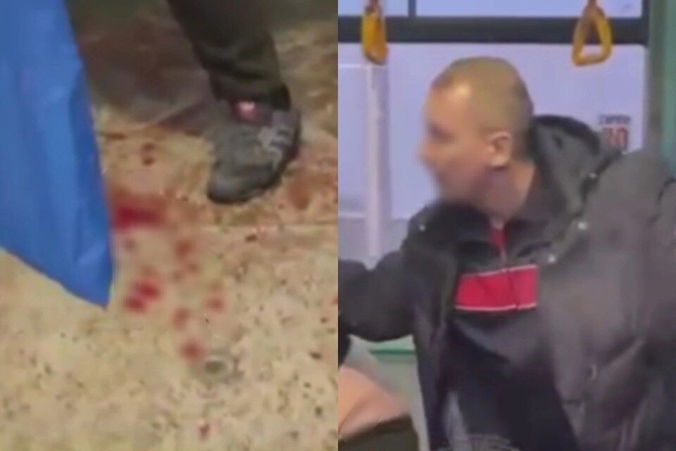     В Новосибирске водитель избил пассажира до крови. Фото: стоп-кадры Инцидент Новосибирск.