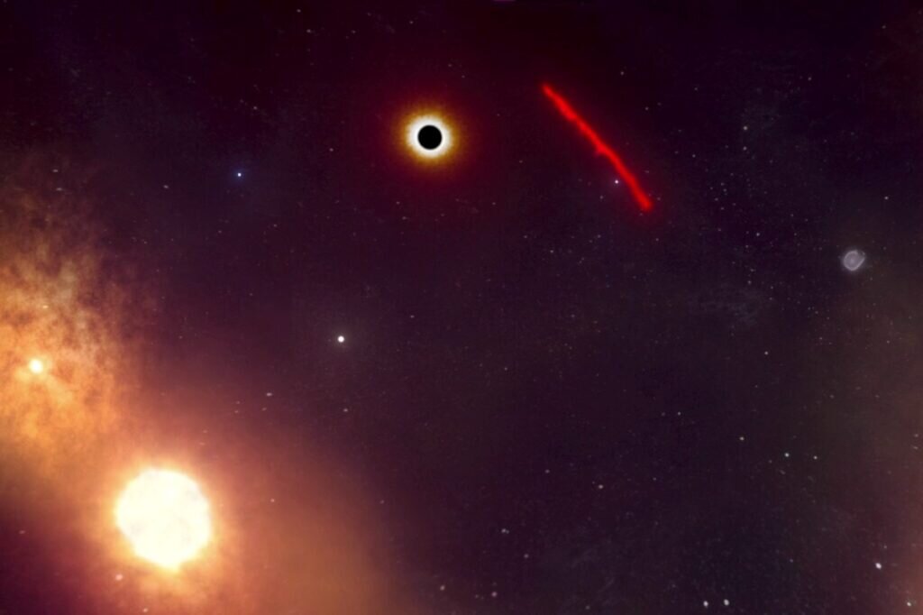   X7 близ сверхмассивной черной дыры: взгляд художника / ©Adam Makarenko, Keck Observatory