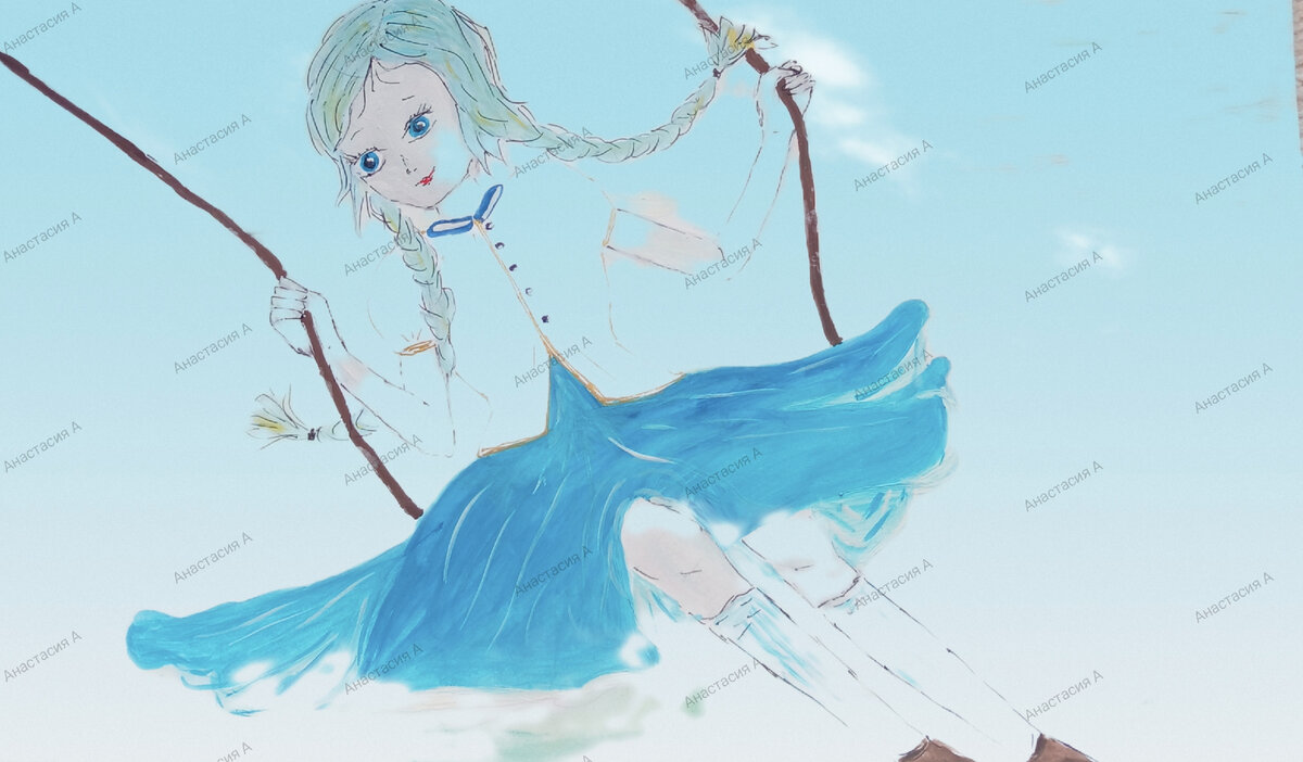 Рисунок авторский. Гуашь, гелевая ручка.