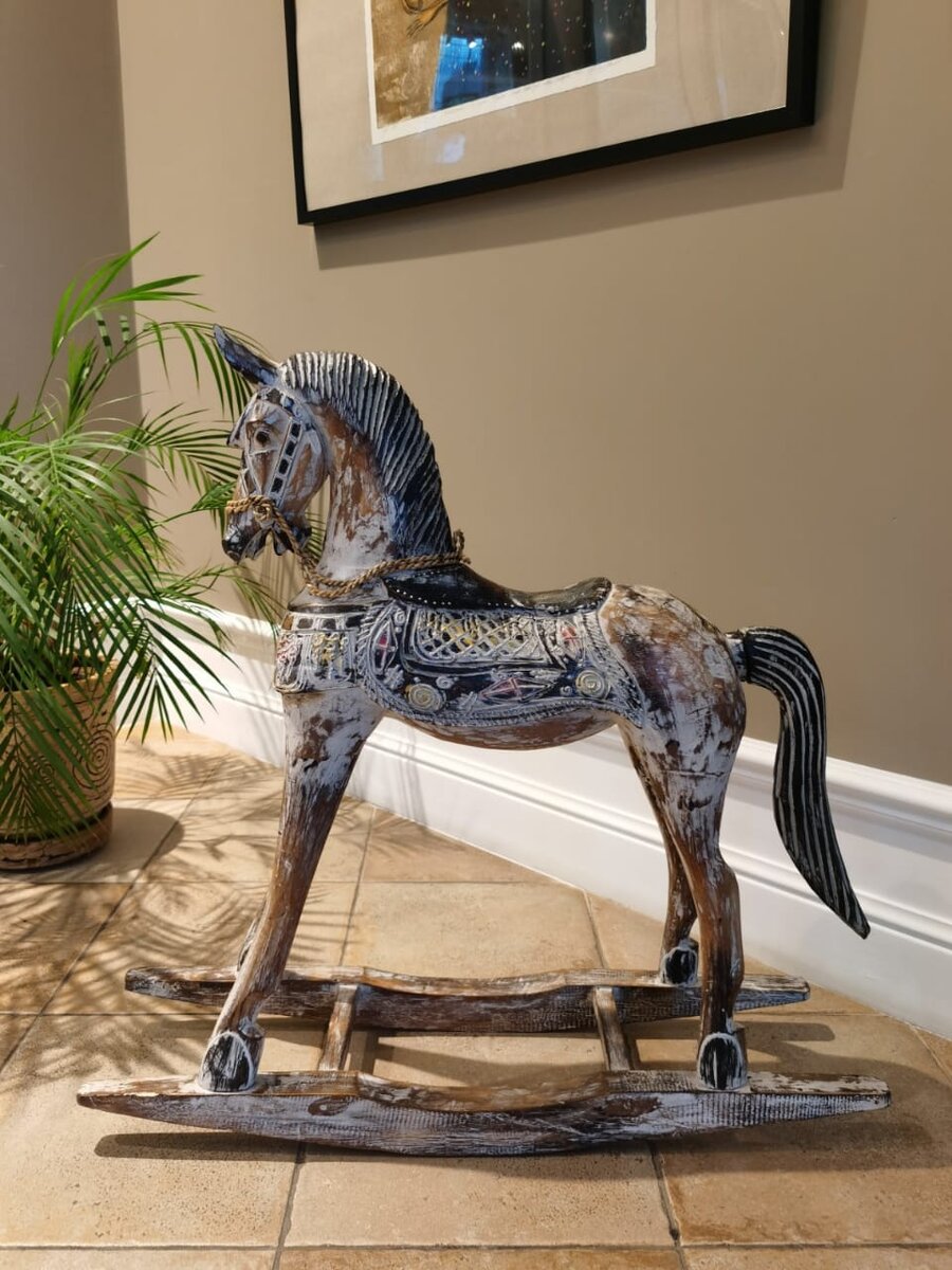 Интерьерная лошадка, материал дерево, Индонезия, р - р 81/82/23 см. 