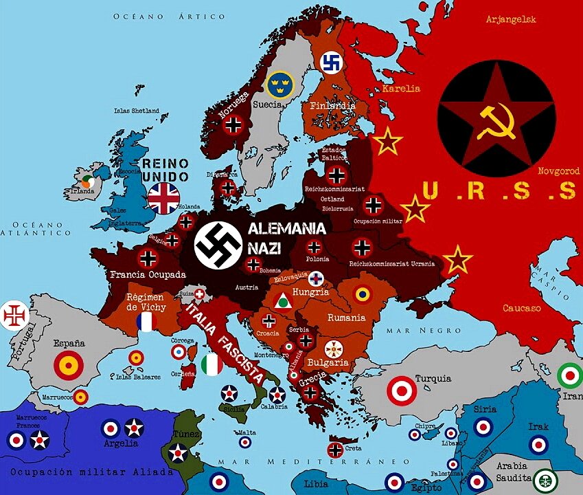 Карта европы в 1942 году