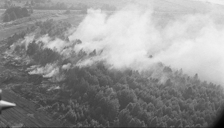 Один из очагов возгорания в Московской области, лето 1972 года