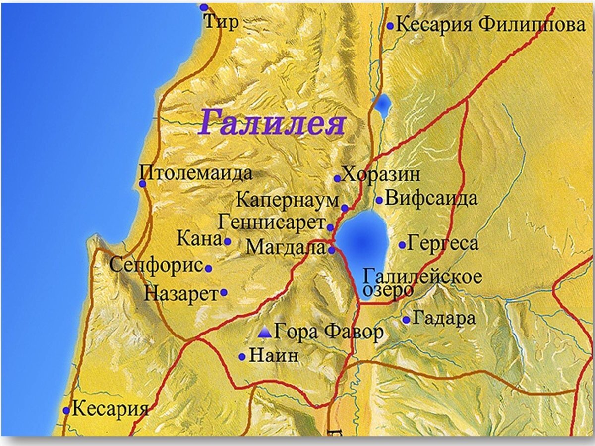 Галилея на карте Израиля