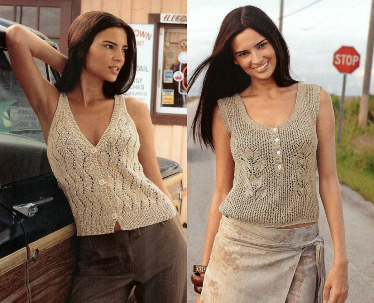 Топы спицами: простые и сложные