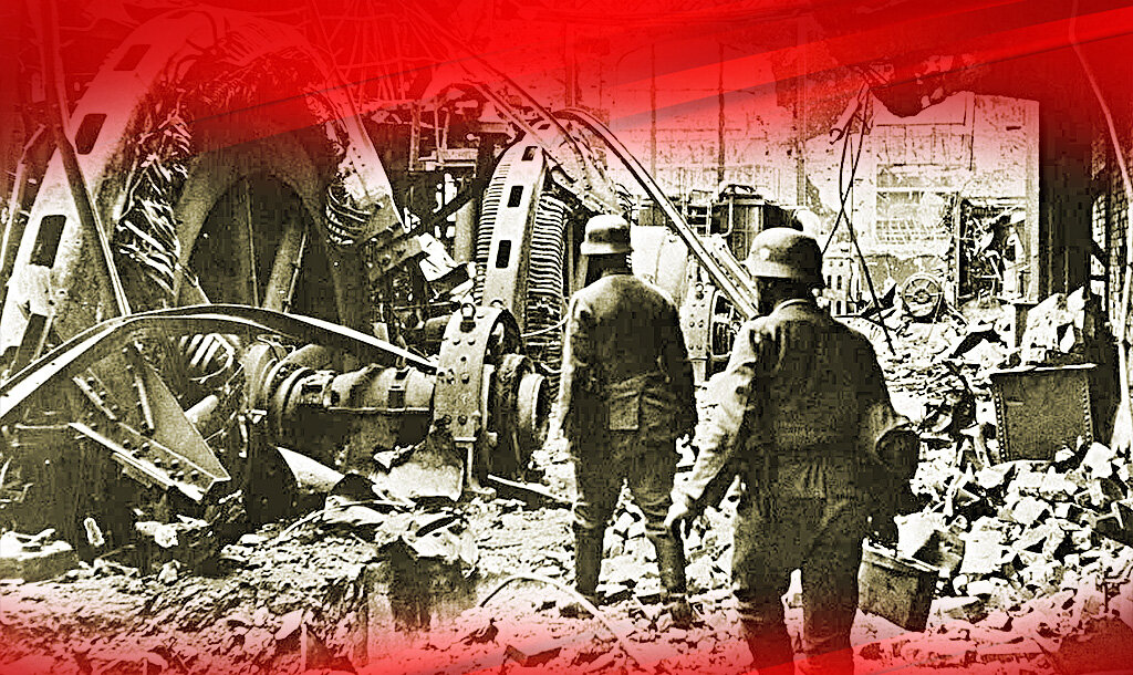 Немцы в разрушенном заводе, Сталинград