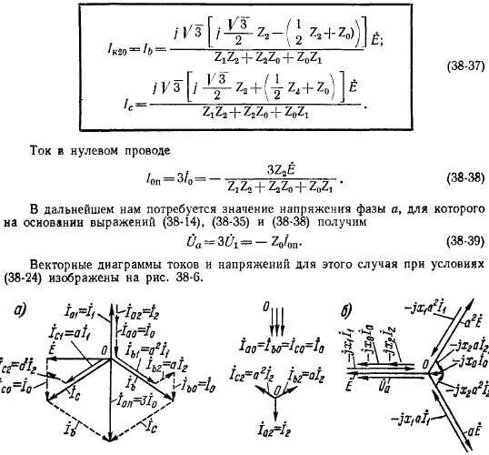 Формулы вычисления тока в нулевом проводе. Рисунок из интернета