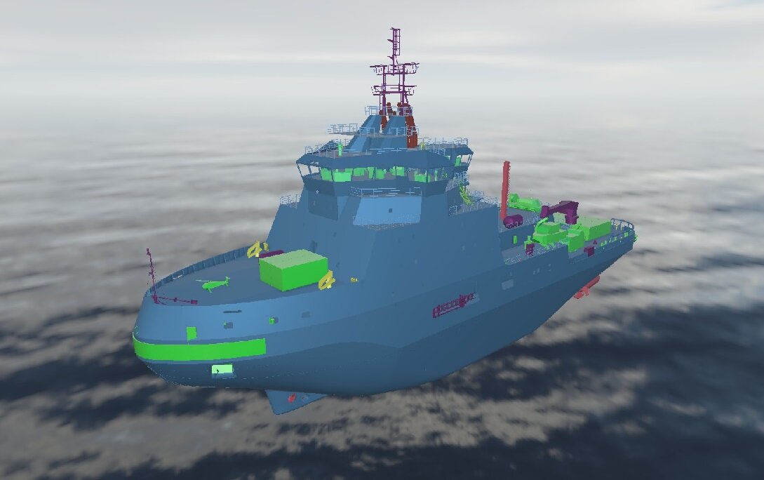 3D-модель ледокола 23620 / Иллюстрация: КГНЦ