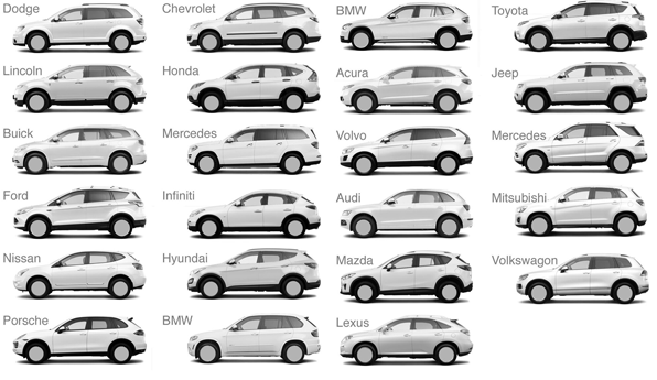 Оригинальная коллекция, использованная в коллаже выше— покрупнее и помасштабнее! https://chadblogger.com/blog/AllCarsLookAlike
