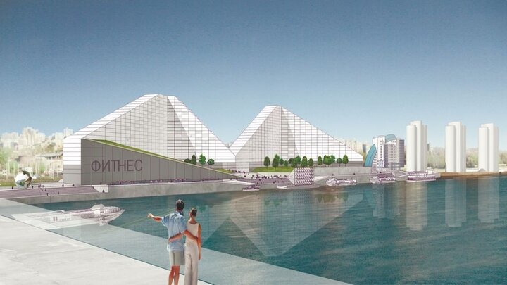 Барнаул. Эскиз проекта. Жилого комплекса на речном вокзале.