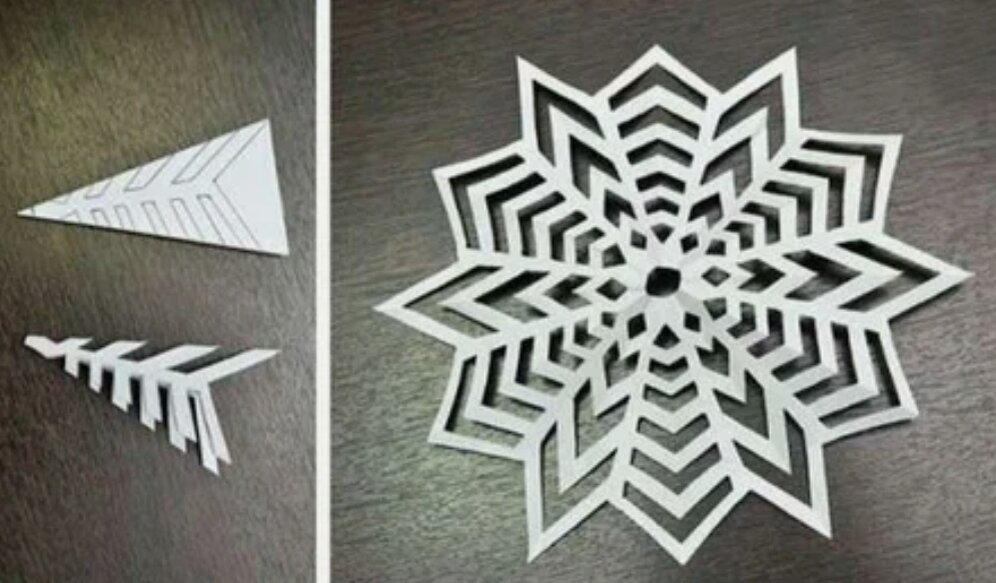 Как сделать круглую снежинку из бумаги