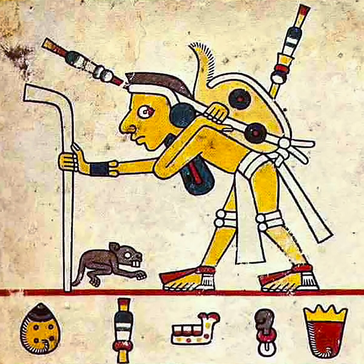 Торговец. Фрагмент кодекса Фейервари-Майера. Ацтеки. Коллекция World Museum, Ливерпуль.