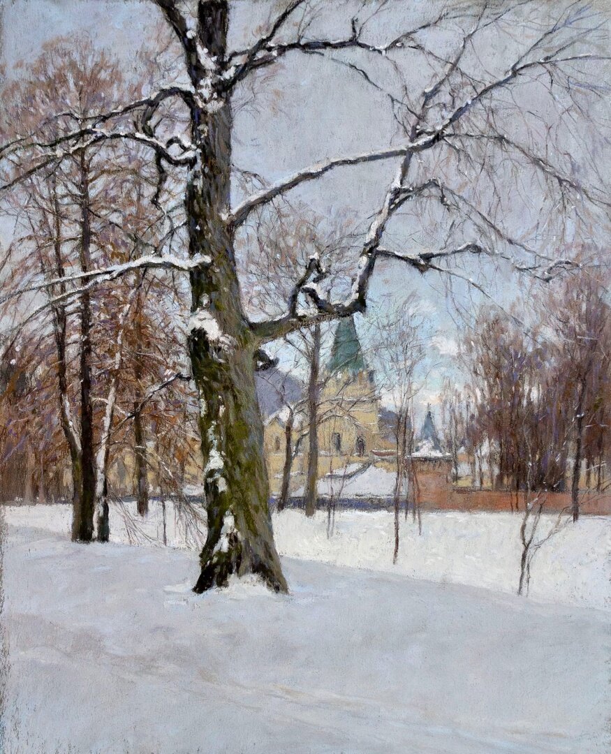 Пастель. Один из зимних пейзажей Сергея Усика. Про него есть публикация на другом моем канале "Живопись 21 века" 