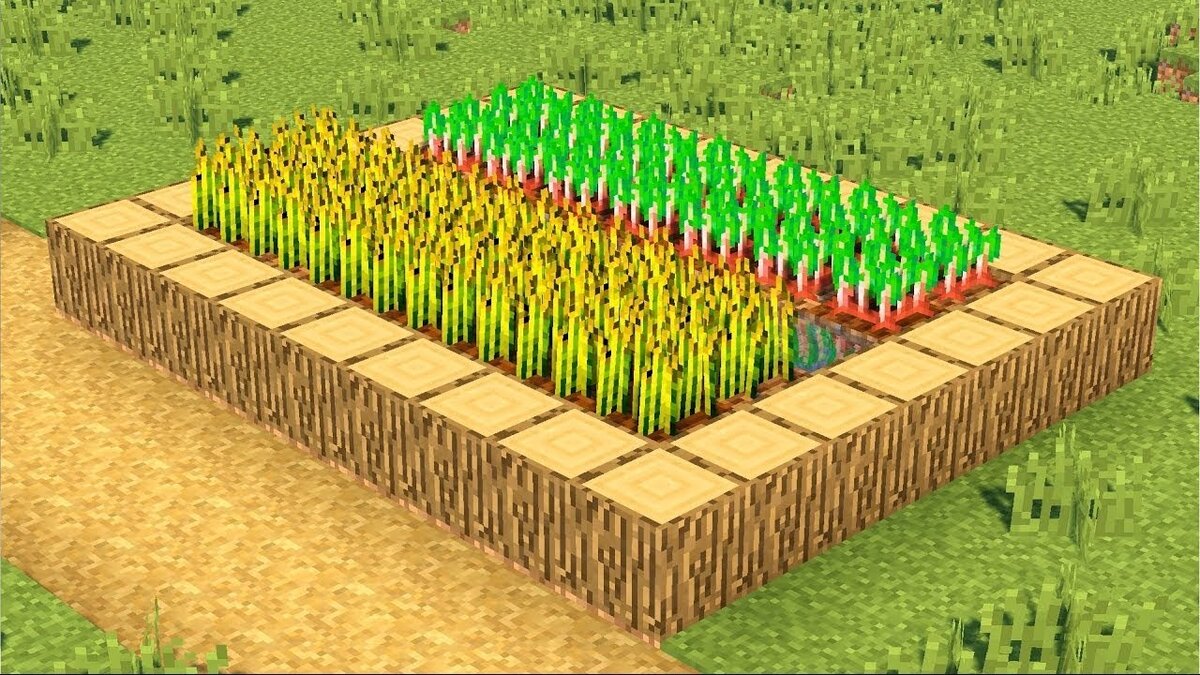Грядки в майнкрафте схема