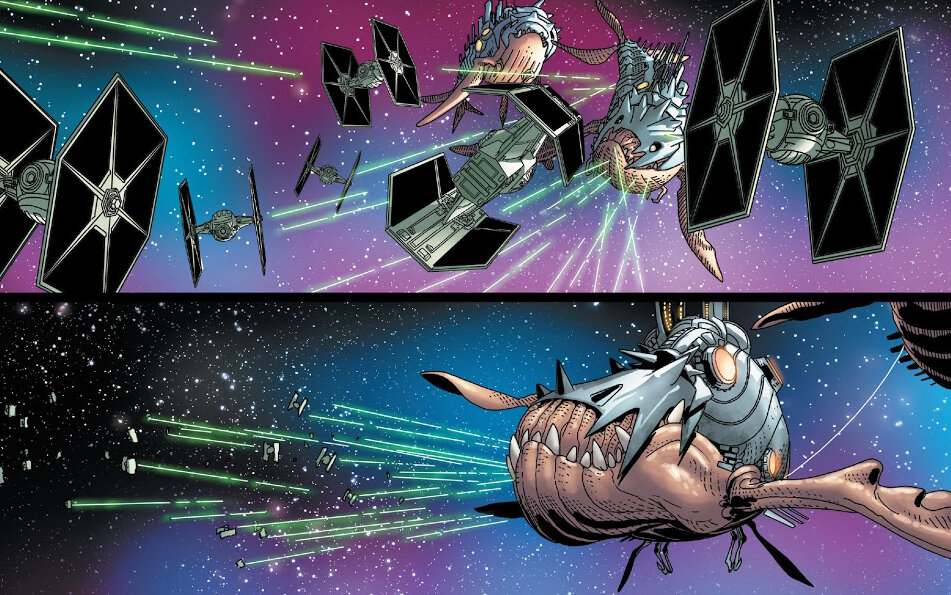 Фрагмент комикса Darth Vader №21 (изд-во Marvel), илл. Сальвадор Ларрока