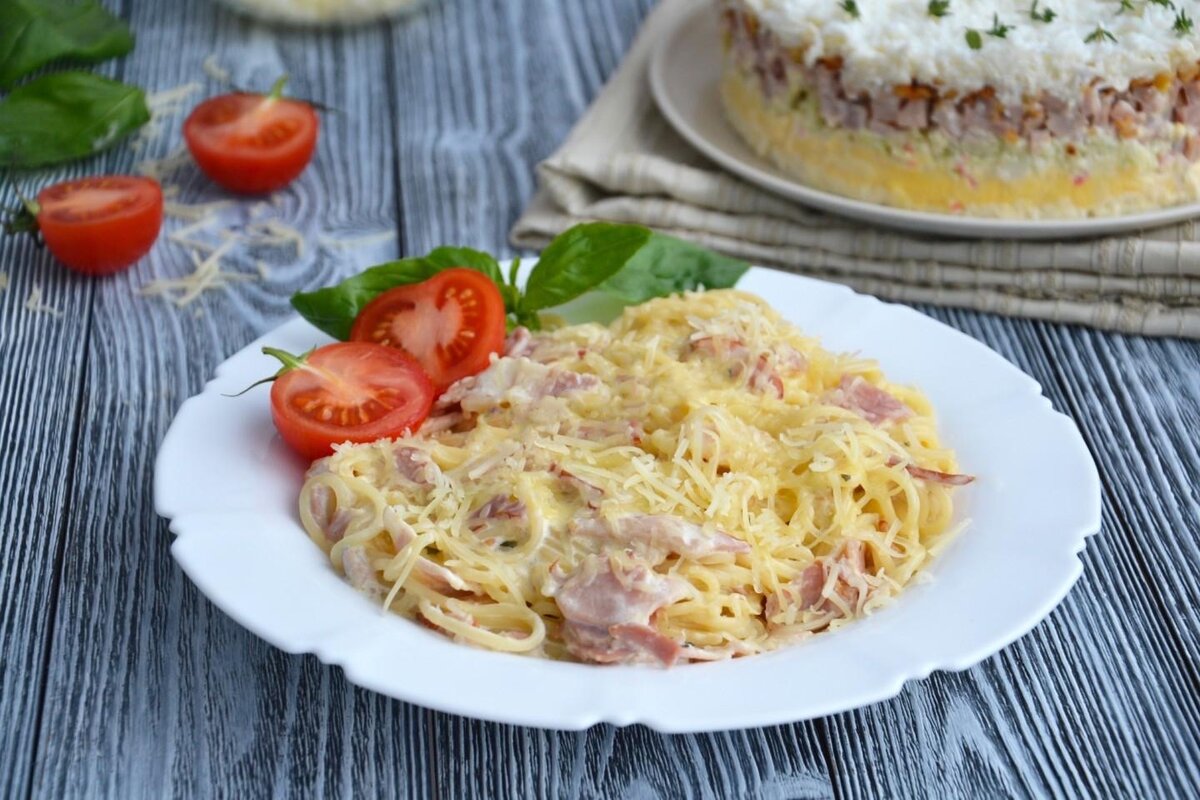 Паста карбонара с беконом и сливками классическая 🥓 🍝 | Книга рецептов |  Дзен