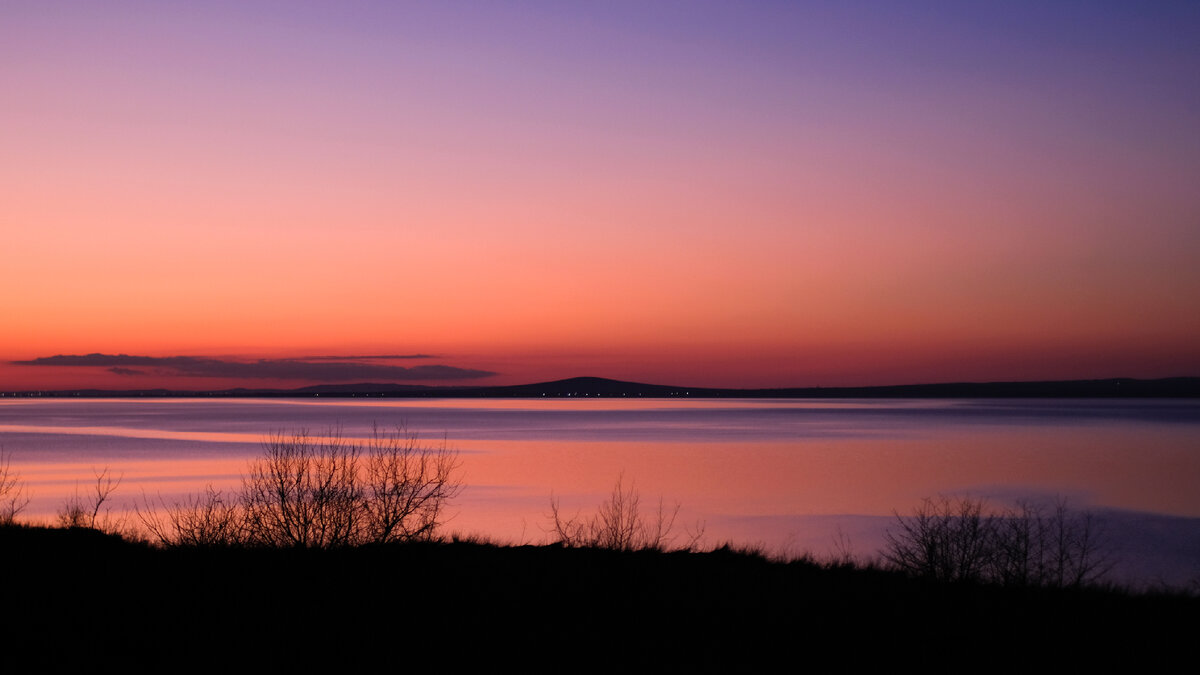 Вид на г. Горелая в вечернее время, февраль 2022 г.