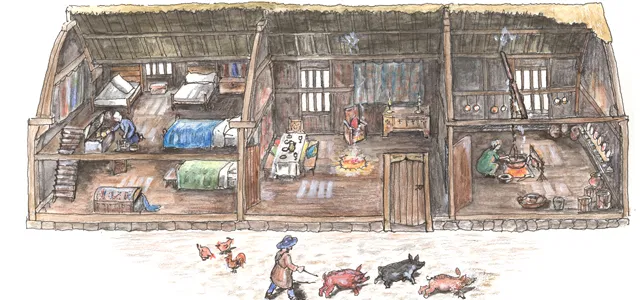 Вот как-то так выглядел дом в Англии. Просто, вдруг вам это интересно.