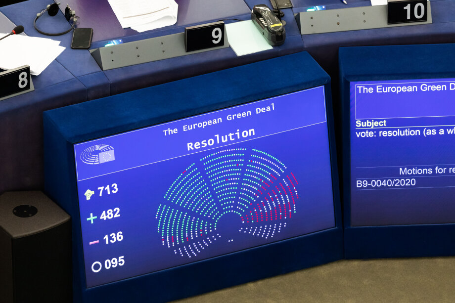 15 января 2020 года. Европарламент значительным перевесом голосов поддержал программу Green Deal. Фото: Philipp von Ditfurth/dp/picture-alliance/TASS