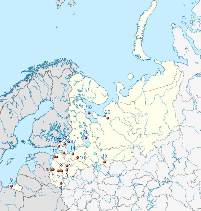 Фото: Расположение объектов Серебряного ожерелья России. https://ru.wikipedia.org/wiki/