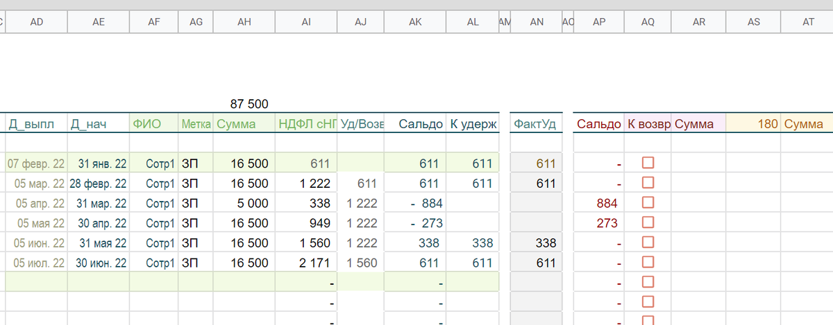 В расчетном файле  можно "поиграть" c цифрами и посмотреть, как зачет или возврат налога отражается в 6-НДФЛ.
