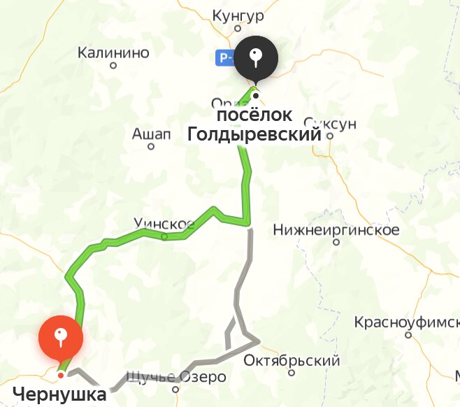 Карта трассы екатеринбург пермь