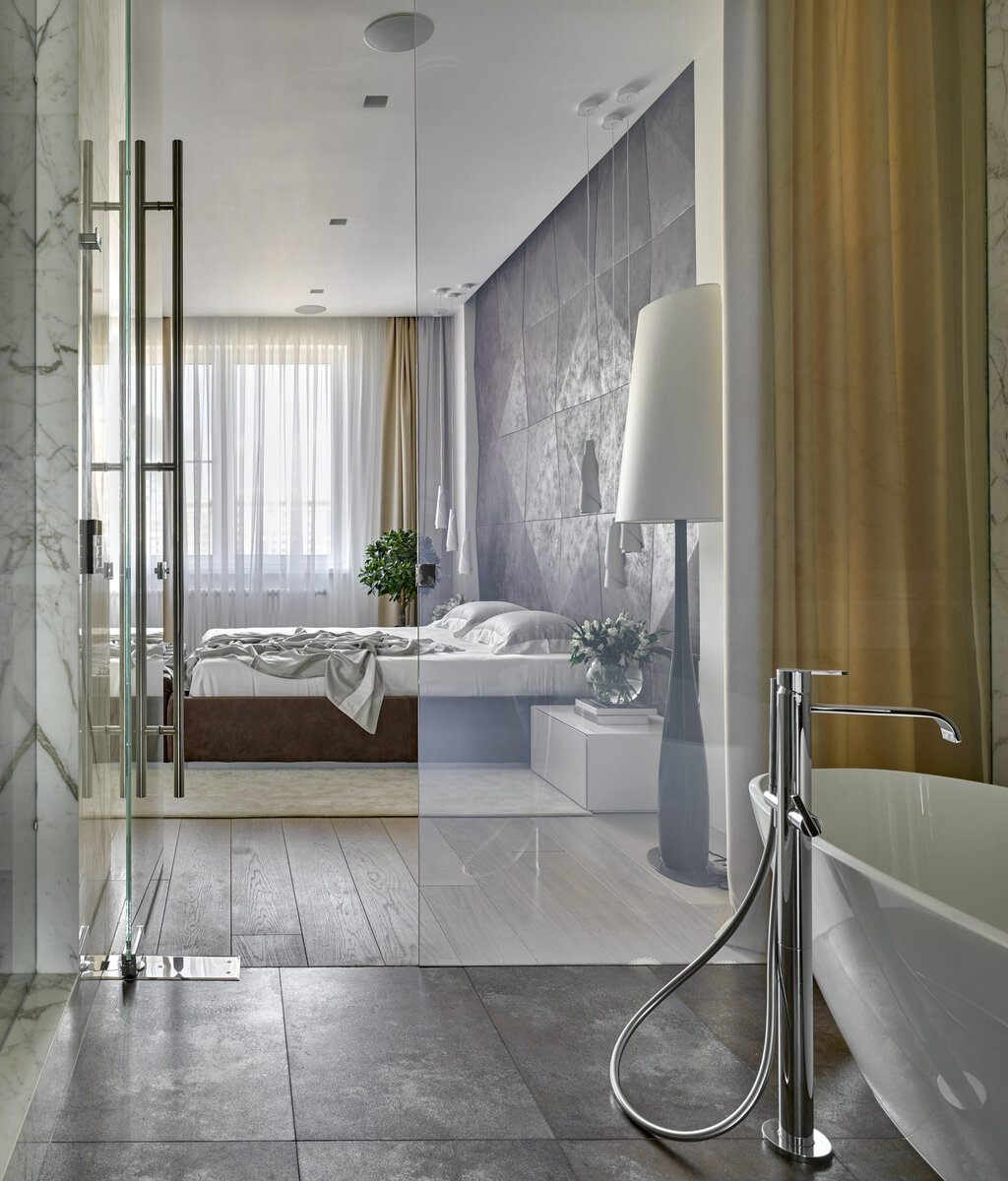Интерьер ванной в стиле минимализм - 57 фото