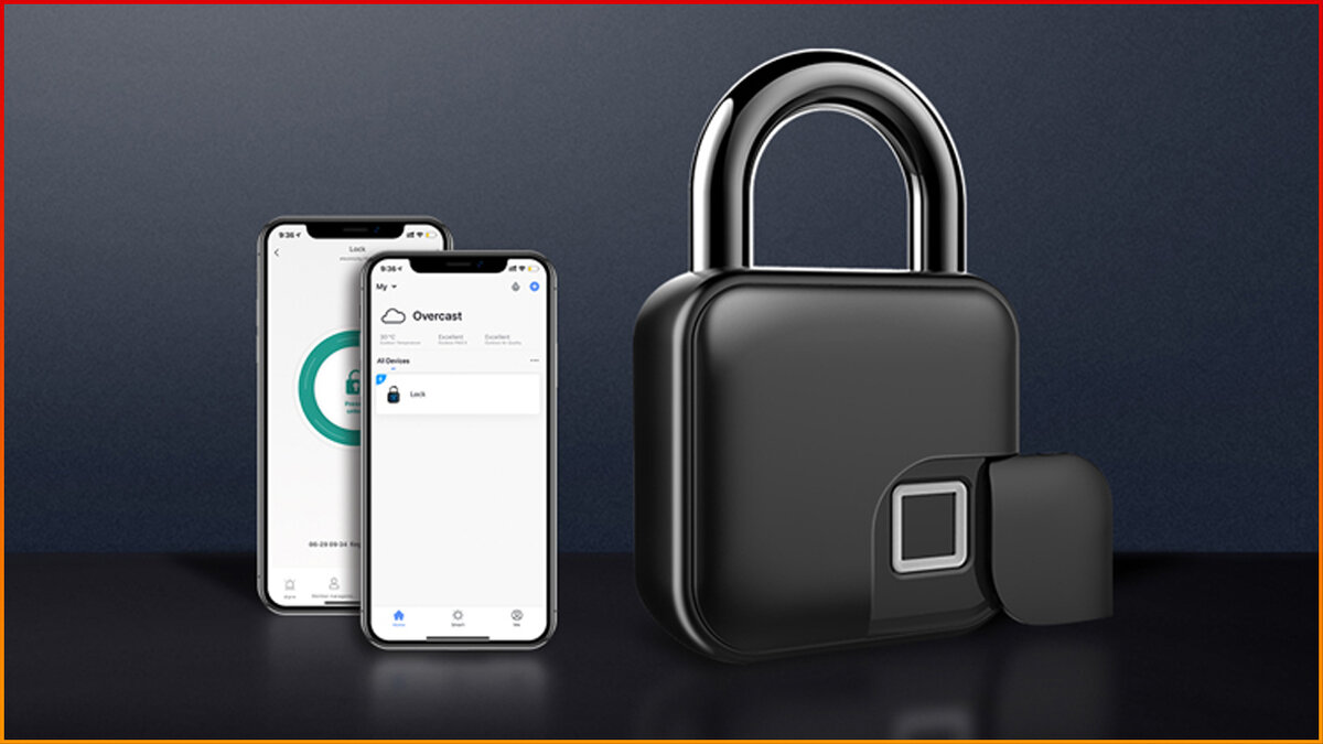 Навесной биометрический замок