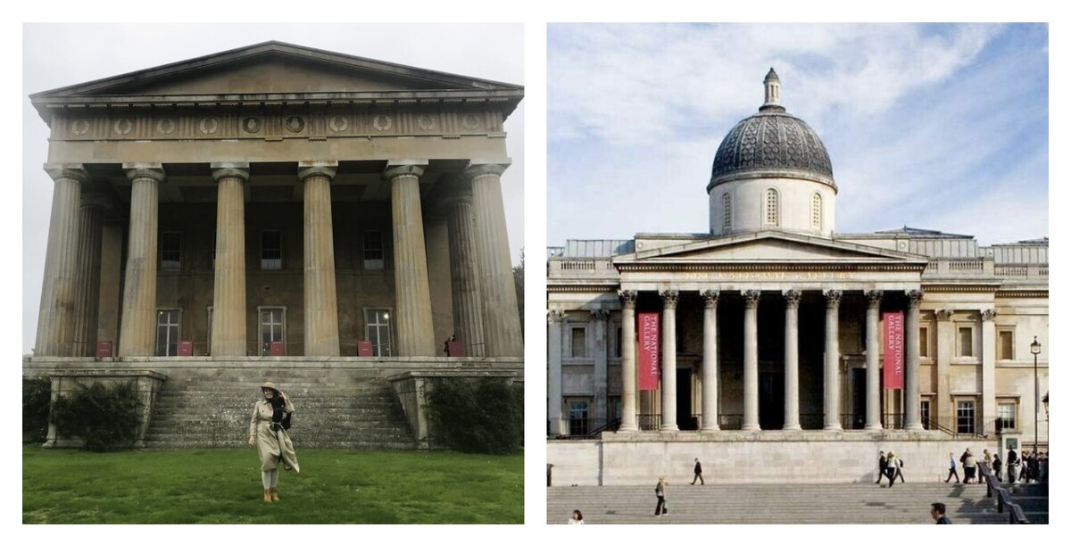Слева - Гранж, справа - Национальная галерея в Лондоне. Коллаж из личного архива. 
