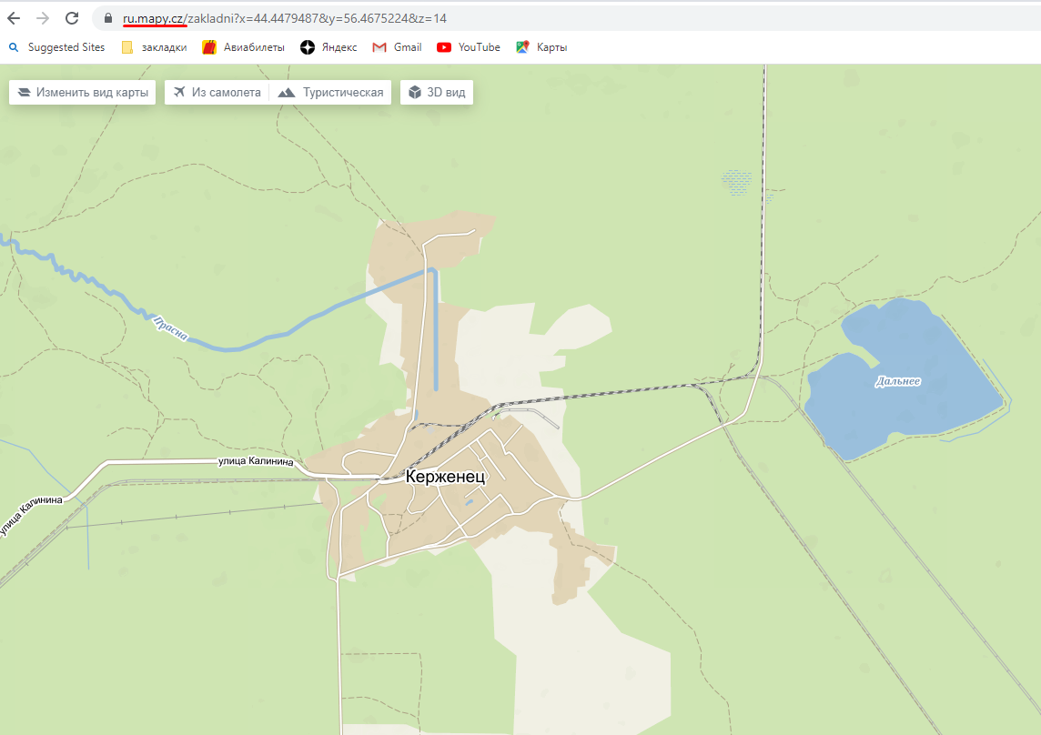 Внешний вид сервиса Mapy.cz