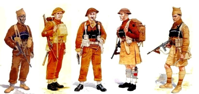 Коммандос в форме раннего периода (1940-1941 гг)