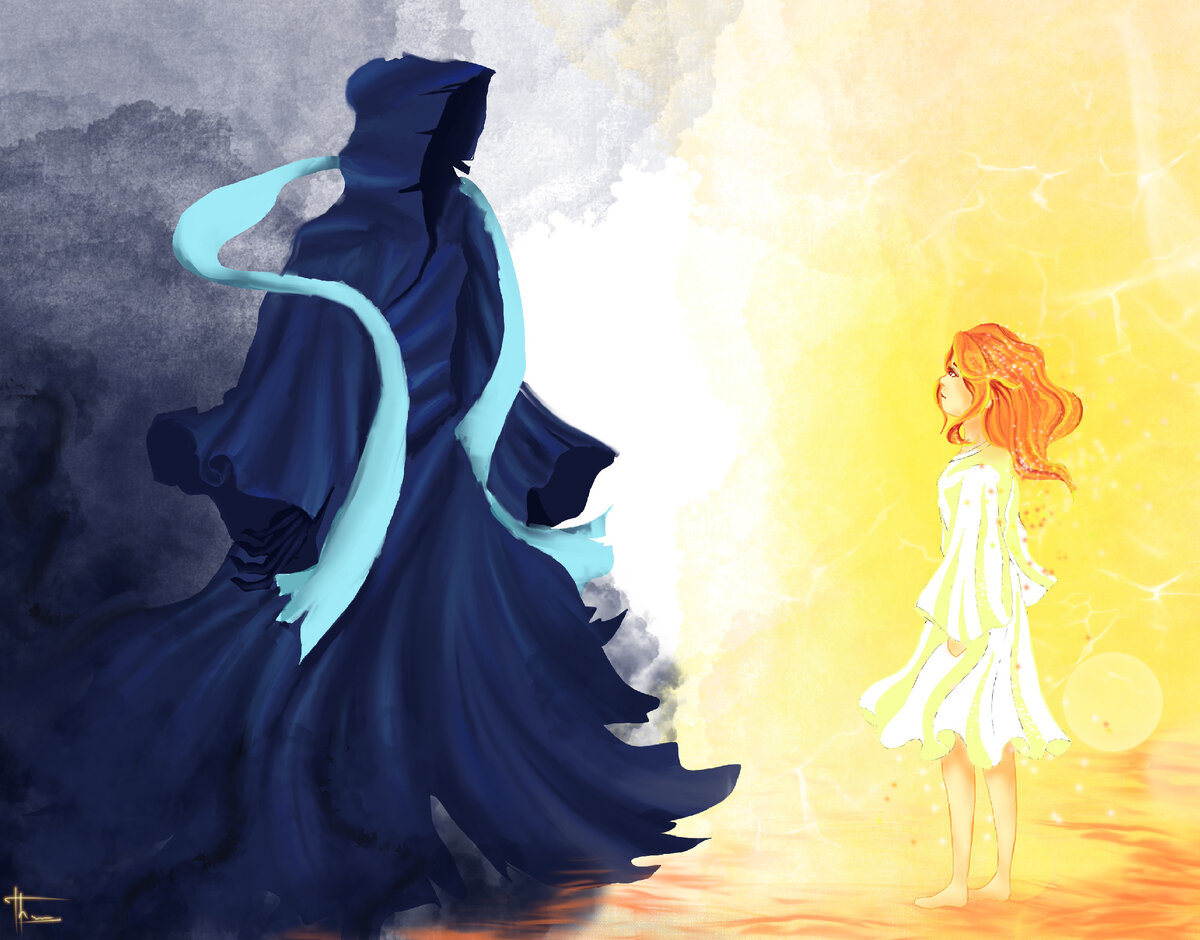 Притча о душе. Искорка и Хмарь. Иллюстратор София Григорьева.