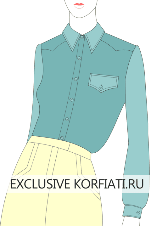 Воротник со стойкой для женской рубашки - выкройки OTTOBRE design® бесплатно