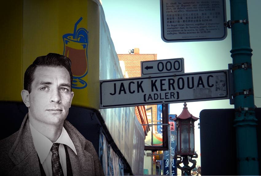 Переулок имени Джека Керуака в Сан Франциско. Коллаж с сайта https://artsology.com/the-arts-adventurer/jack-kerouac-in-san-francisco.php